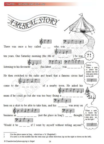How to read music notes faster. bass-treble-clef-musical-story-example. 